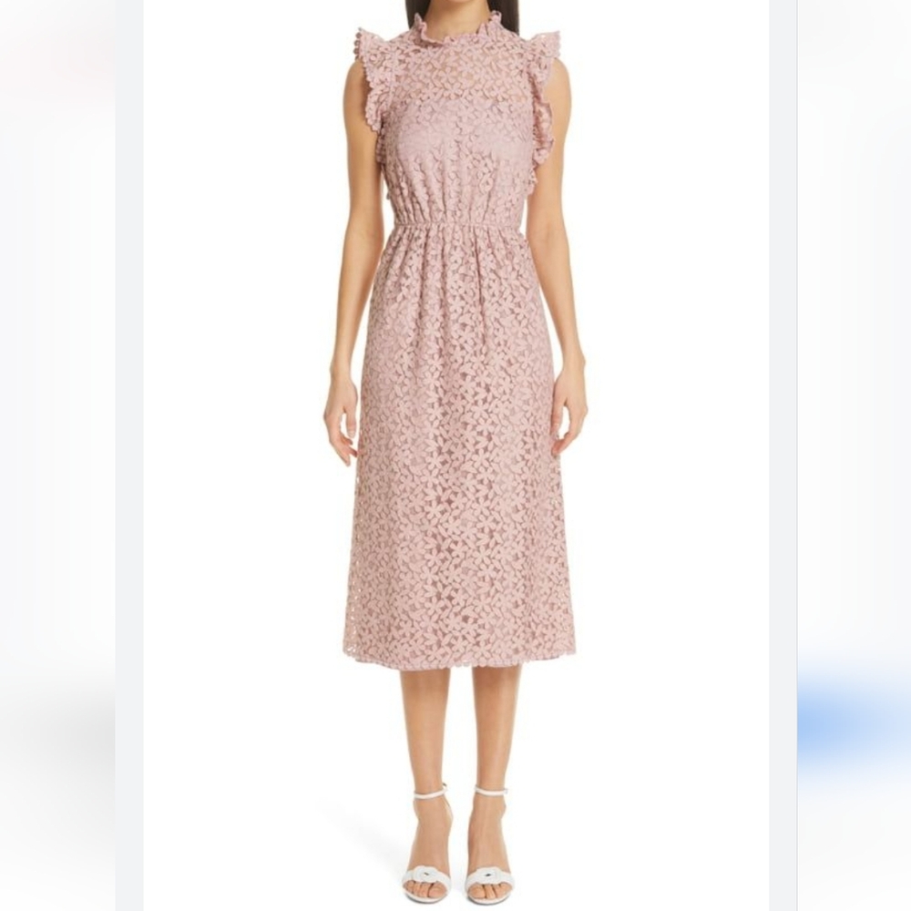 Kate Spade Pink Lace Midi Dress